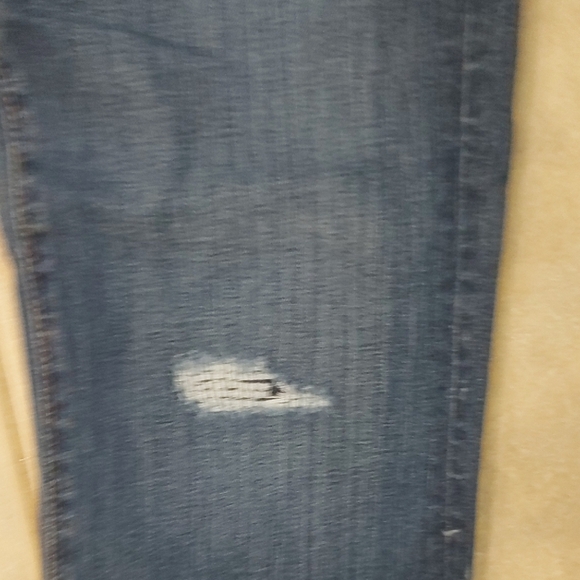 LOFT Medium Blue Distressed Straight Leg Jeans - Picture 5 of 11